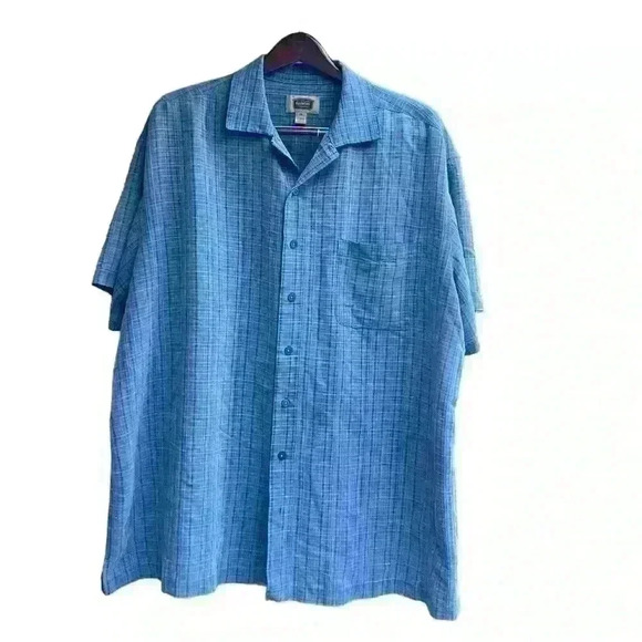 Pre-owned Foundry Men's 2XL Button Up Shirt, Blue, Short Sleeve - Picture 1 of 7